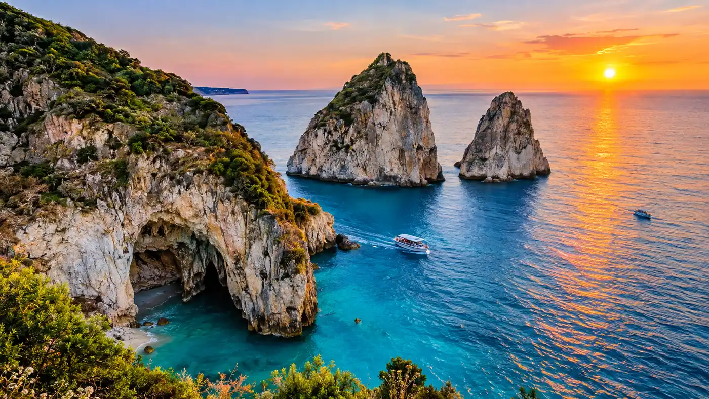 The Mizithres Rocks of Keri: Viewpoint, Sunset and Boat Views